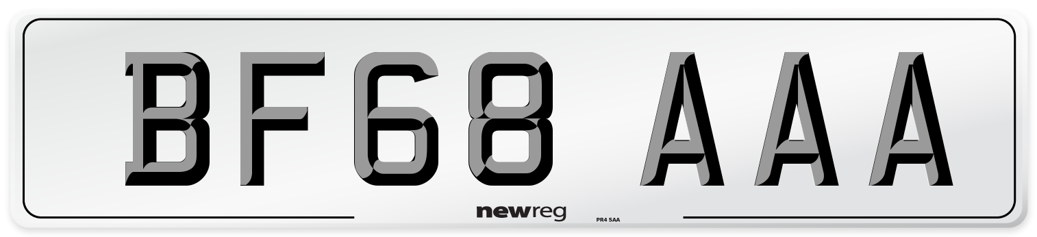 BF68 AAA Number Plate from New Reg